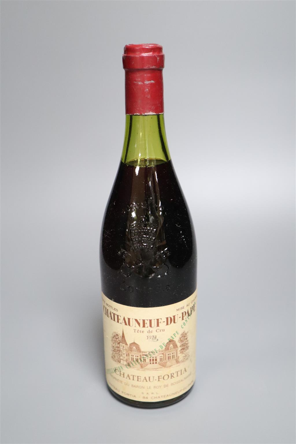 Six bottles of Tete Cru Chateau neuf du pape 1971